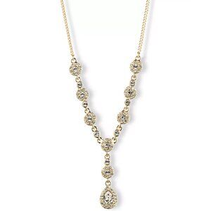 Givenchy 16" Crystal Y-Neck Necklace Goldtone